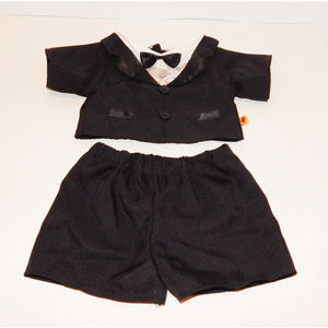 Build A Bear BAB Workshop 2 Piece Outfit Tuxedo Black And White Suit